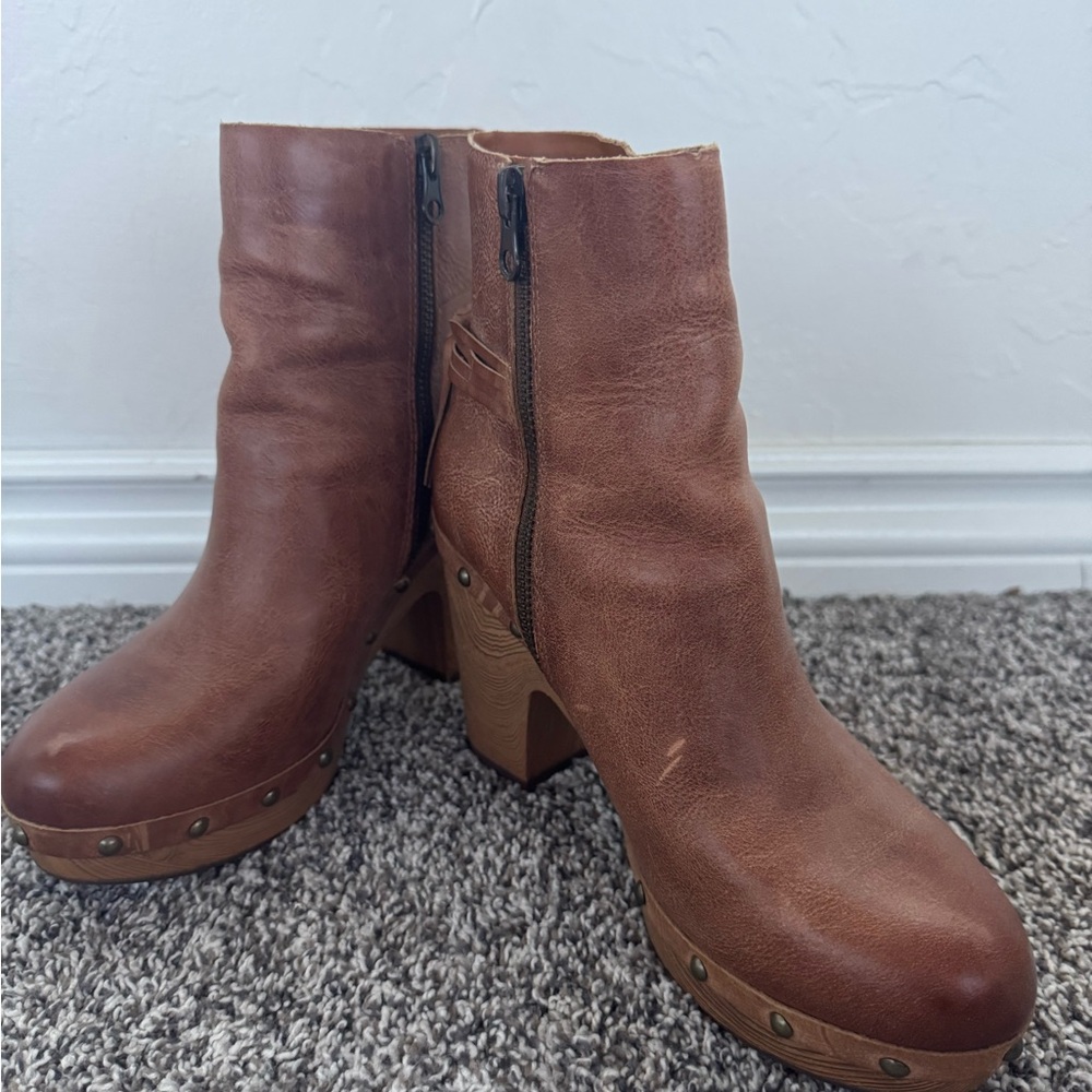 Kork-Ease Tan Leather Platform Boots